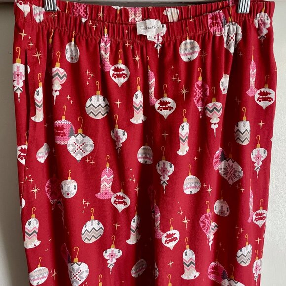 BedHead Flannel NWOT Holiday Bell Ornaments Print Pajama Lounge Pants Size M Red - Picture 9 of 9